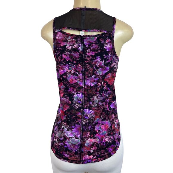 Lululemon Women's Black Purple Flower Training Sculpt Tank Shirt Sz 2 - NWT - Picture 3 of 8